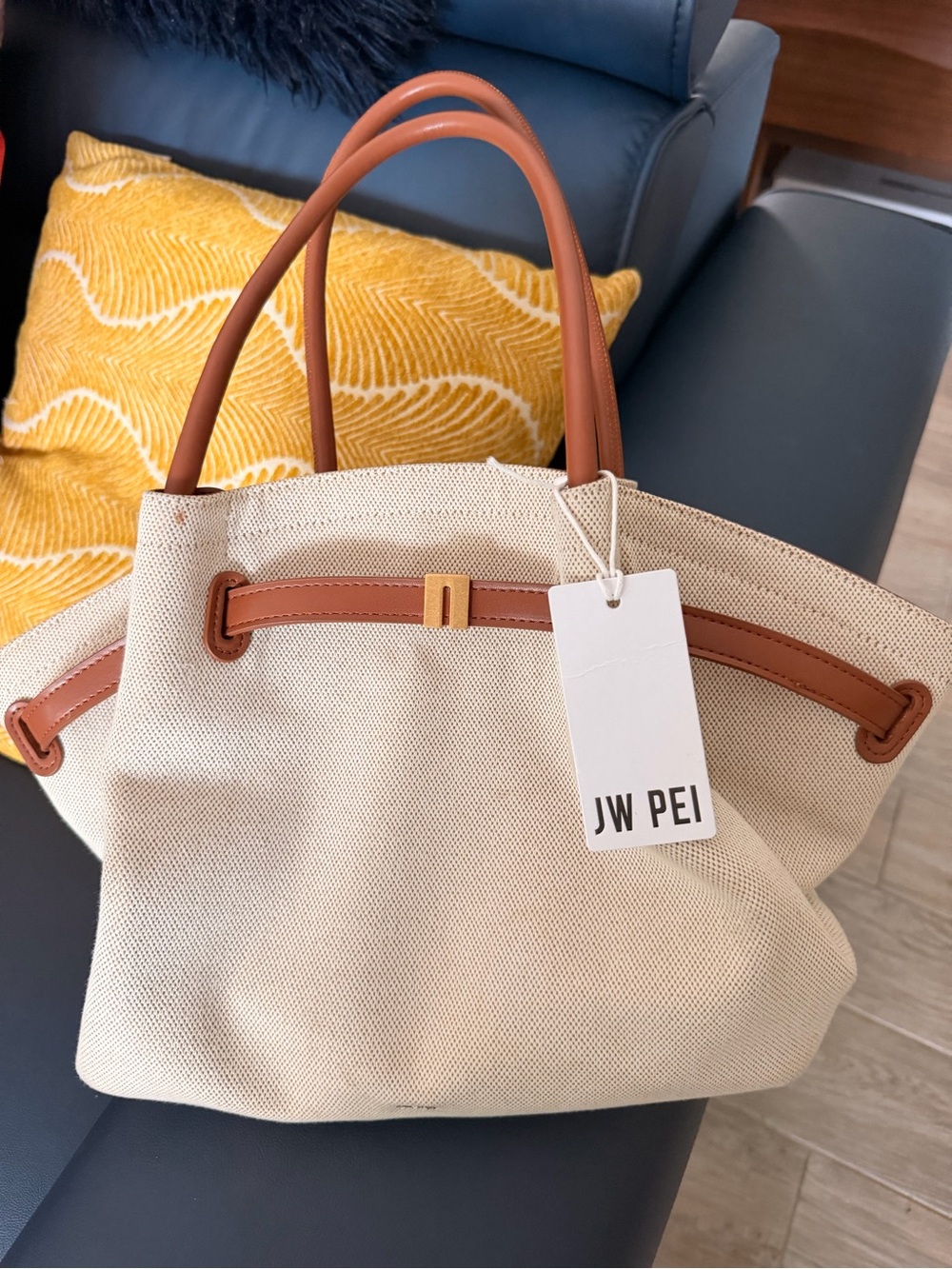 JW PEI Hana Medium Tote Bag - beige Canvas - Picture 8 of 8